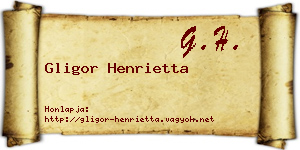 Gligor Henrietta névjegykártya